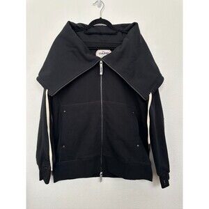 Thumb! United The Stacy Fleece Full Zip Jacket Cowl Neck Hooded Black Women's XL